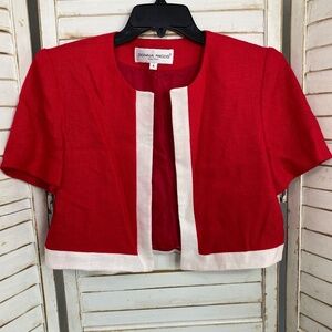 Bright Red Donna Ricco Bolero Jacket